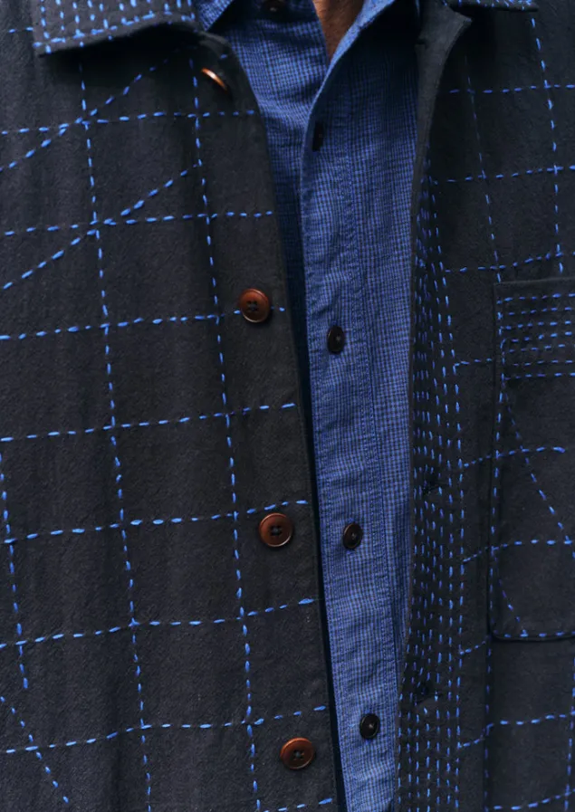 abstract_embroidered_kantha_shirt_12.webp Shirts-TOAST Abstract Embroidered Kantha Shirt Anthracite