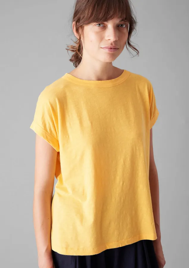 Jersey | Tops & Tees-TOAST Alda Organic Cotton Easy Tee Papaya