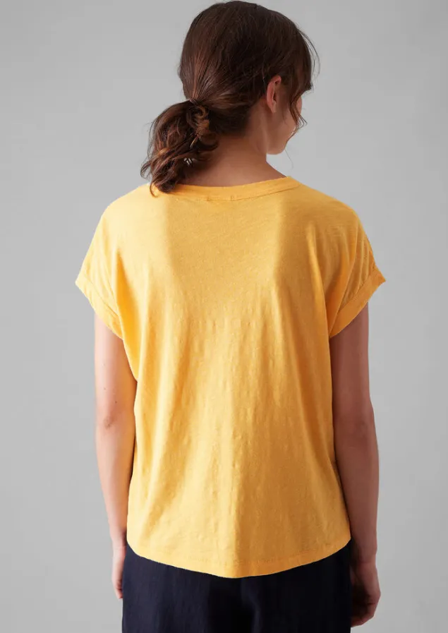 alda_organic_cotton_easy_tee_2.webp Jersey | Tops & Tees-TOAST Alda Organic Cotton Easy Tee Papaya
