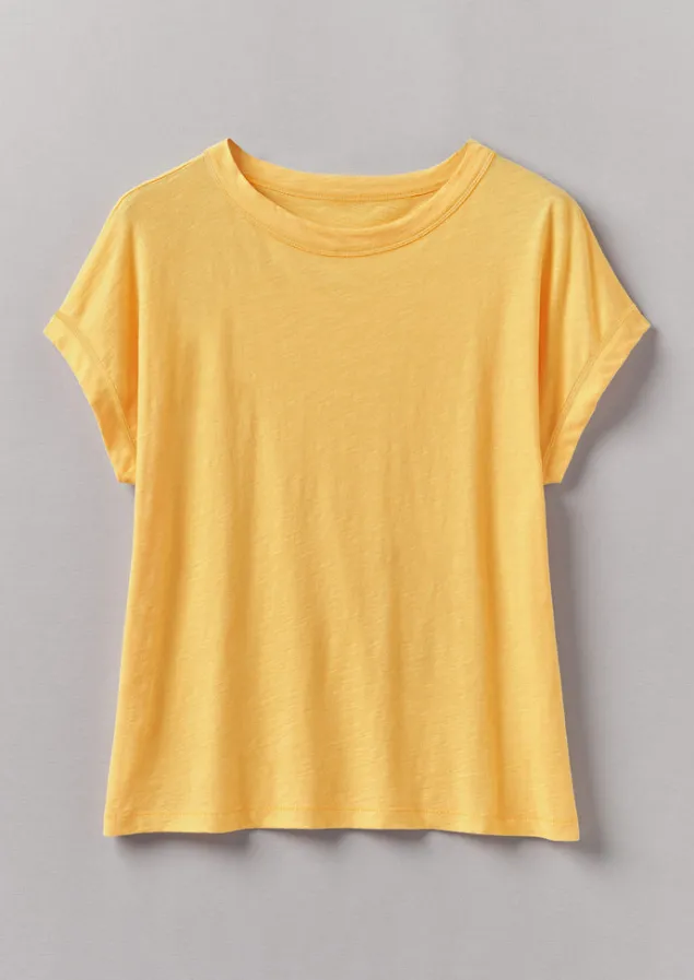 alda_organic_cotton_easy_tee_3.webp Jersey | Tops & Tees-TOAST Alda Organic Cotton Easy Tee Papaya