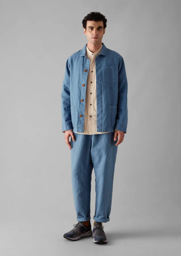 alfie_garment_dyed_herringbone_trousers_2-2.webp Workwear | Trousers-TOAST Alfie Garment Dyed Herringbone Trousers SlateBlue