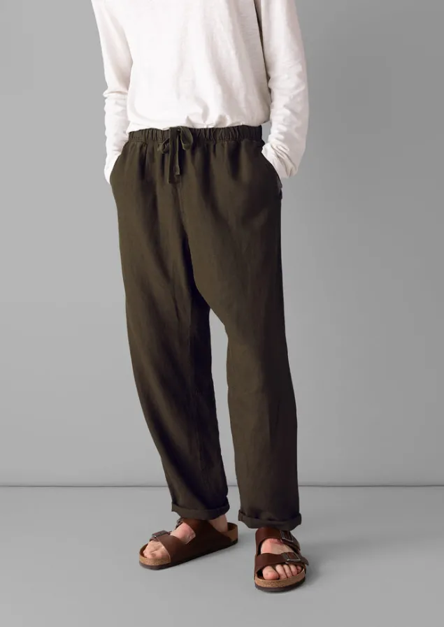 alfie_garment_dyed_linen_trousers_3.webp Linen | Trousers-TOAST Alfie Garment Dyed Linen Trousers Olive
