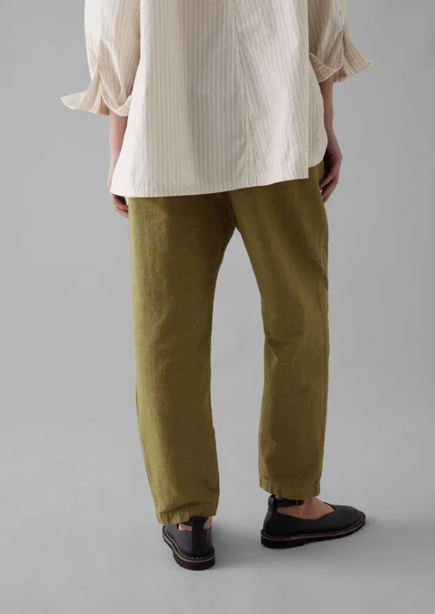 alix_cotton_check_trousers_13.webp Linen | Trousers-TOAST Alix Cotton Check Trousers GoldenOlive