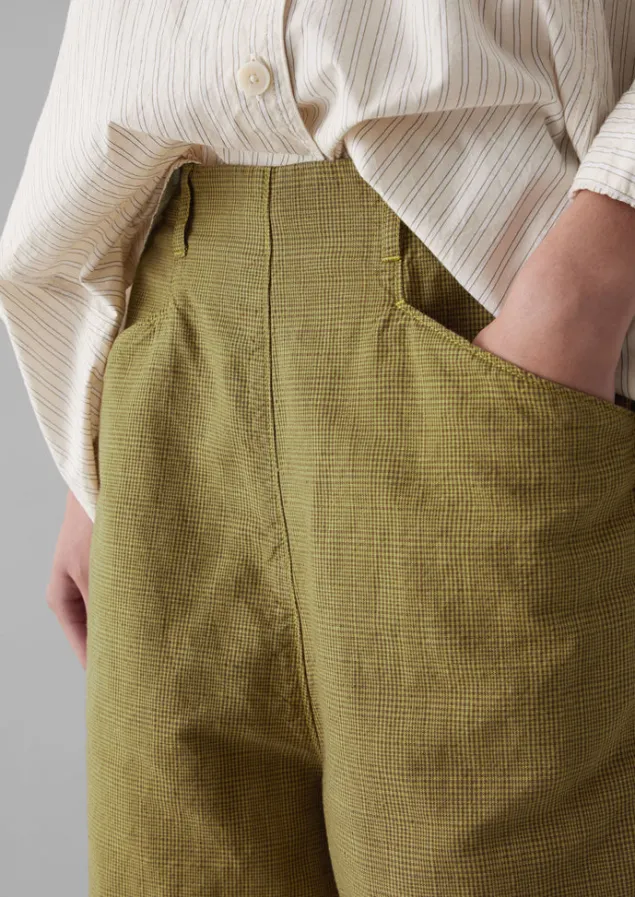 alix_cotton_check_trousers_4.webp Linen | Trousers-TOAST Alix Cotton Check Trousers GoldenOlive