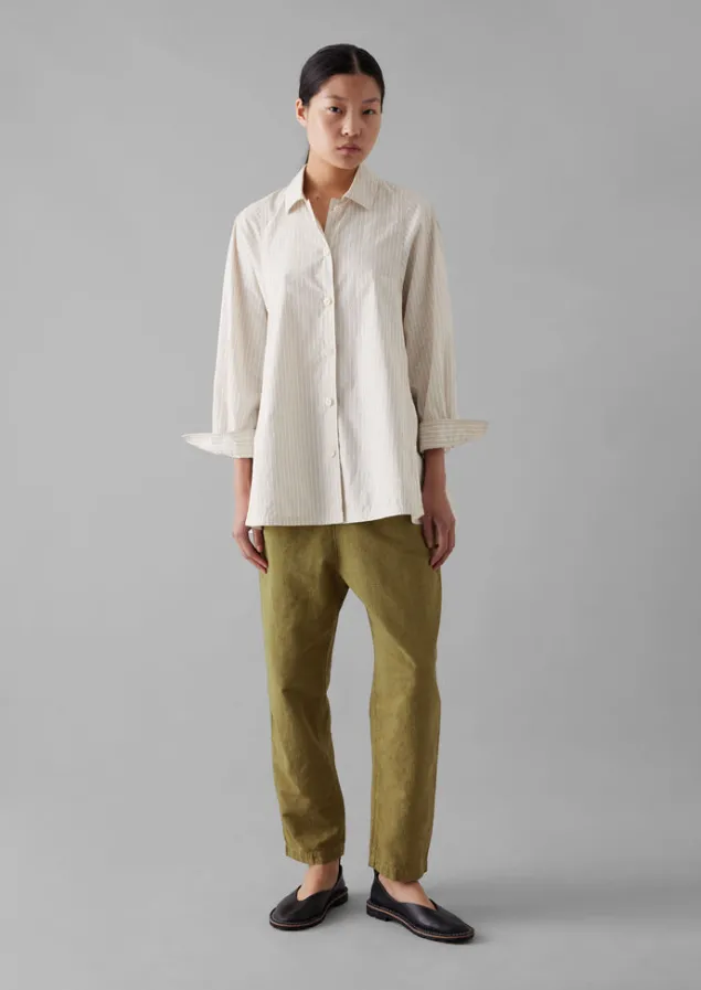alix_cotton_check_trousers_5.webp Linen | Trousers-TOAST Alix Cotton Check Trousers GoldenOlive