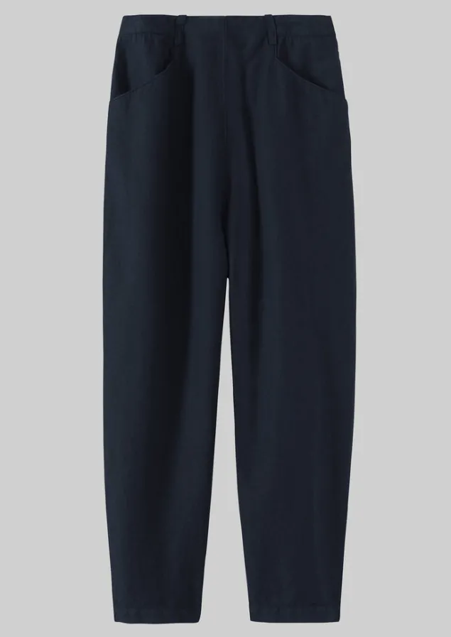 Linen | Trousers-TOAST Alix Cotton Linen Trousers SlateNavy