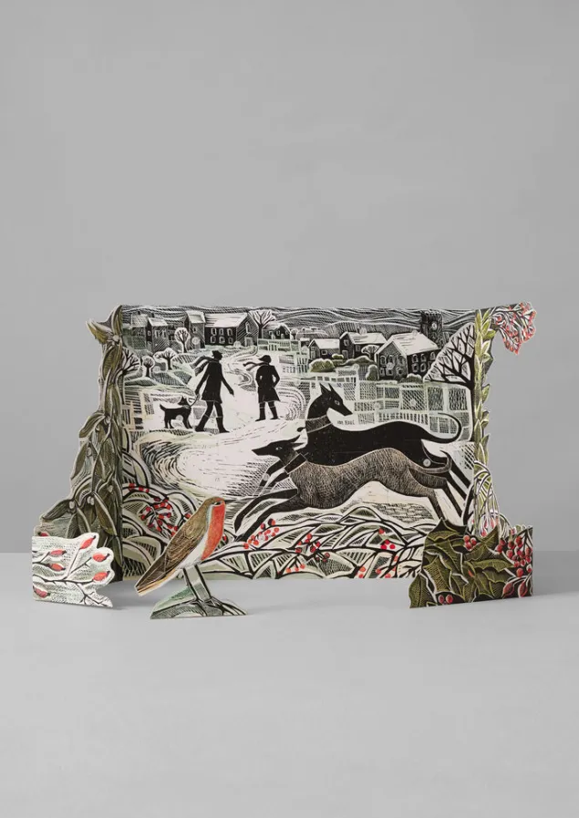 Stationery | Christmas Decorations-TOAST Angela Harding Whippet Wonderland Advent Calendar Multi