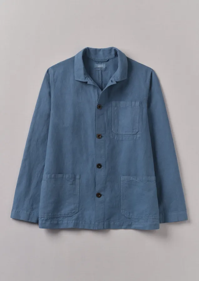 Workwear | Coats & Jackets-TOAST Arlo Garment Dyed Herringbone Jacket SlateBlue