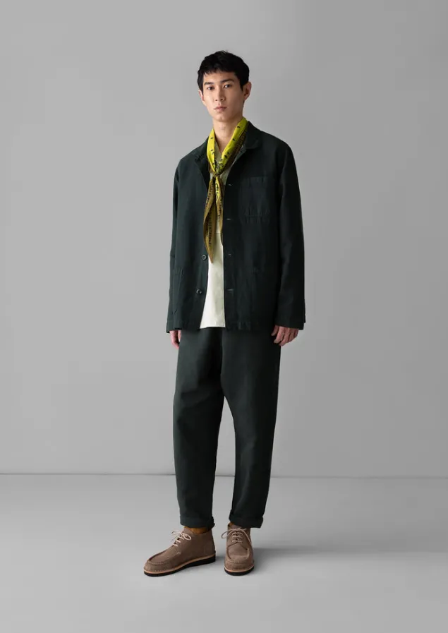 Workwear | Coats & Jackets-TOAST Arlo Garment Dyed Herringbone Jacket WashedBlack