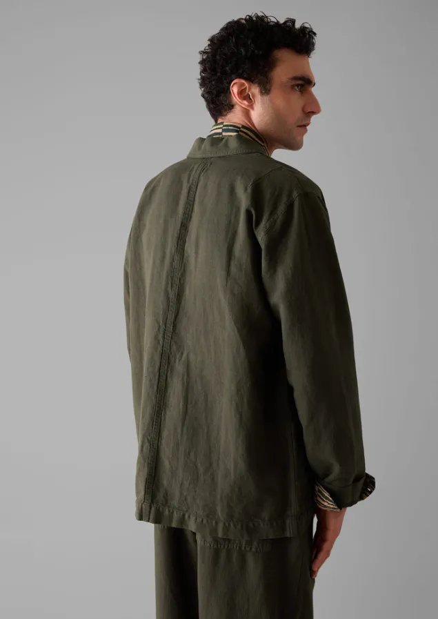 arlo_garment_dyed_herringbone_jacket_3-1.webp Workwear | Coats & Jackets-TOAST Arlo Garment Dyed Herringbone Jacket DarkMoss