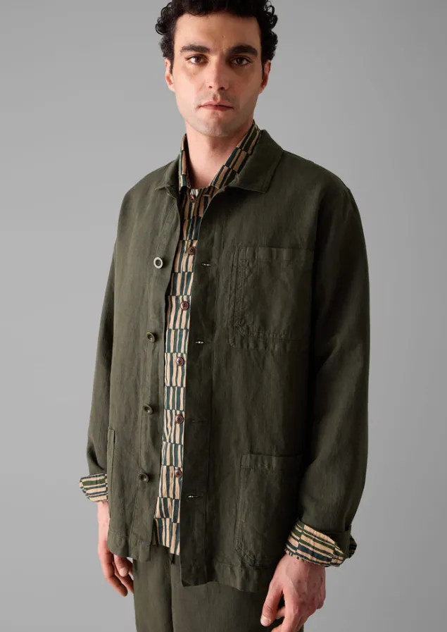 arlo_garment_dyed_herringbone_jacket_6-1.webp Workwear | Coats & Jackets-TOAST Arlo Garment Dyed Herringbone Jacket DarkMoss