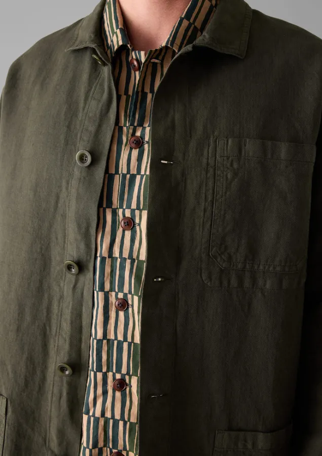 arlo_garment_dyed_herringbone_jacket_7-1.webp Workwear | Coats & Jackets-TOAST Arlo Garment Dyed Herringbone Jacket DarkMoss