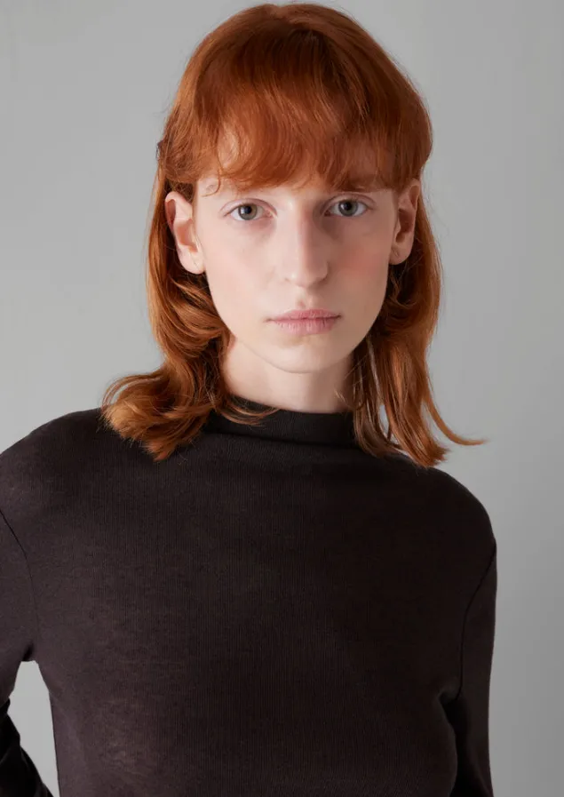 aster_wool_lyocell_high_neck_tee_2-2.webp Jersey | Tops & Tees-TOAST Aster Wool Lyocell High Neck Tee BlackCoffee