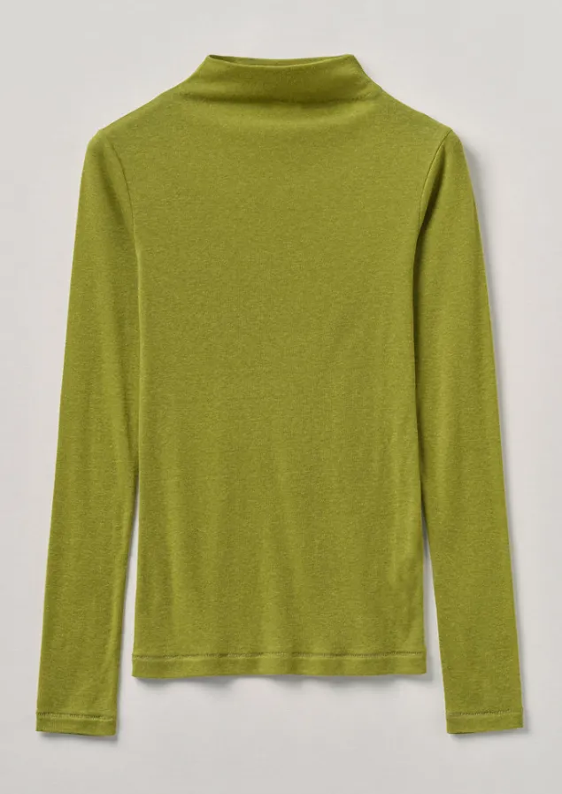 aster_wool_lyocell_high_neck_tee_5-1.webp Jersey | Tops & Tees-TOAST Aster Wool Lyocell High Neck Tee Pea