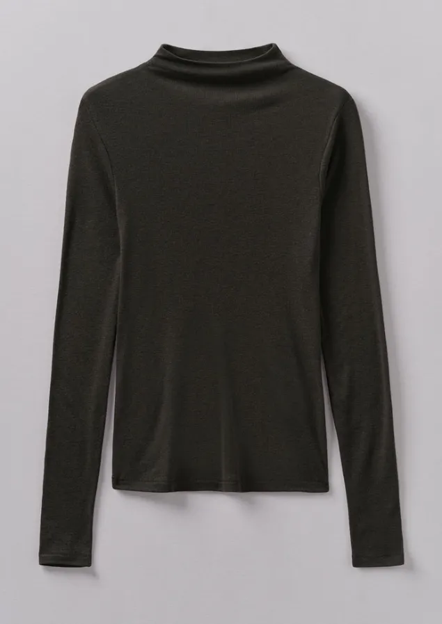 aster_wool_lyocell_high_neck_tee_5-2.webp Jersey | Tops & Tees-TOAST Aster Wool Lyocell High Neck Tee BlackCoffee