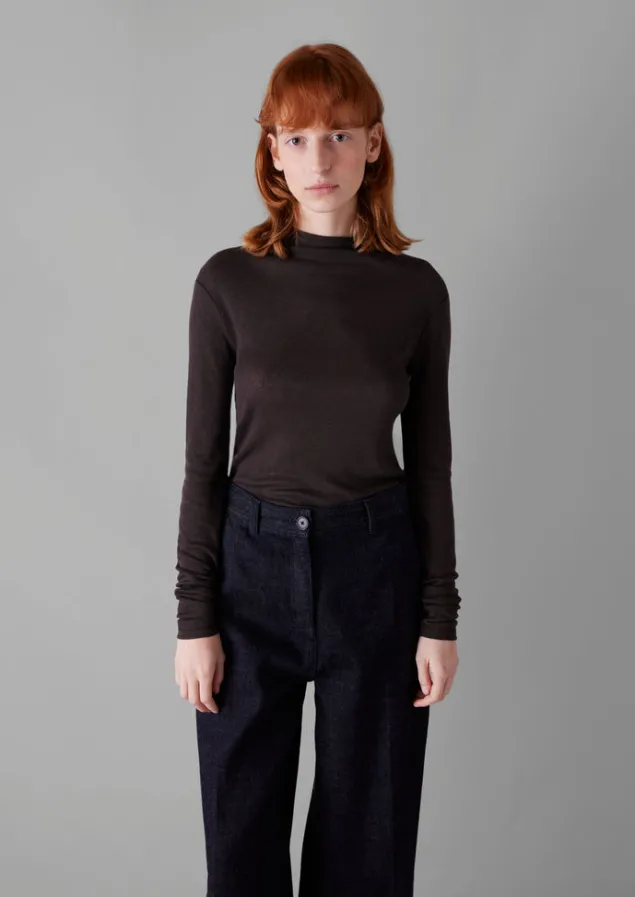 aster_wool_lyocell_high_neck_tee_6-1.webp Jersey | Tops & Tees-TOAST Aster Wool Lyocell High Neck Tee BlackCoffee