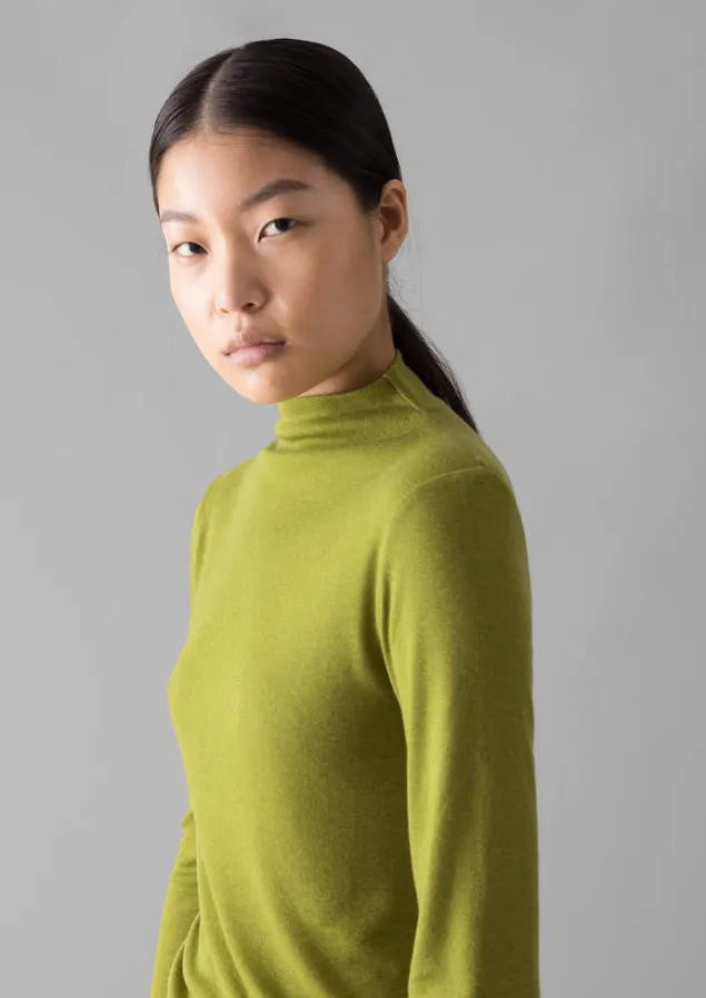 aster_wool_lyocell_high_neck_tee_7.webp Jersey | Tops & Tees-TOAST Aster Wool Lyocell High Neck Tee Pea