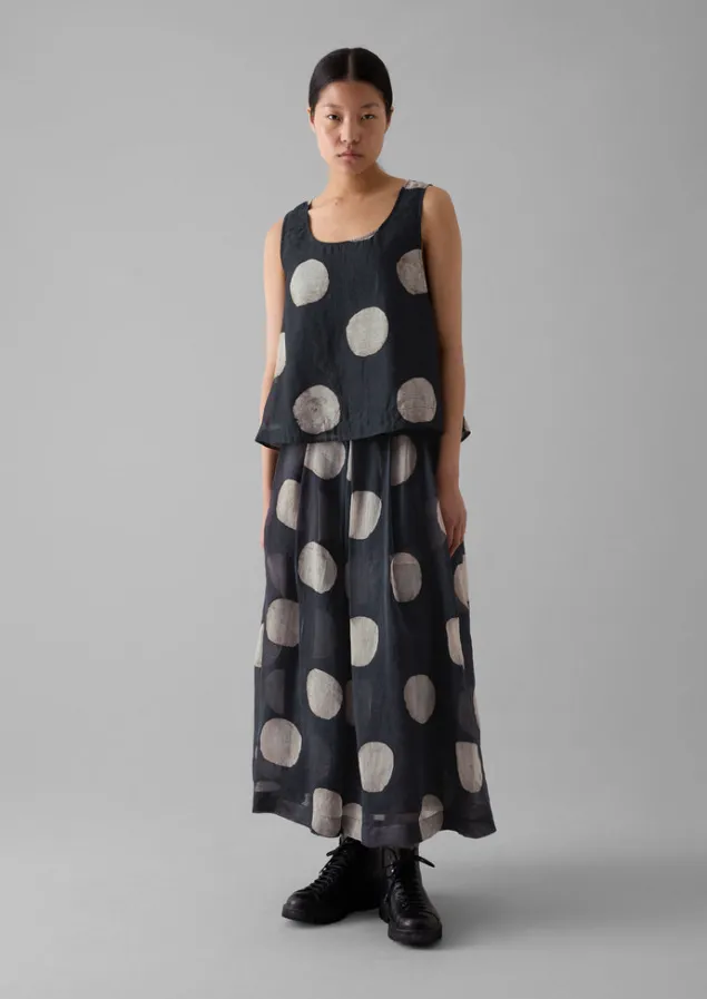 batik_dot_pleated_skirt_5.webp Skirts-TOAST Batik Dot Pleated Skirt Black/Ecru