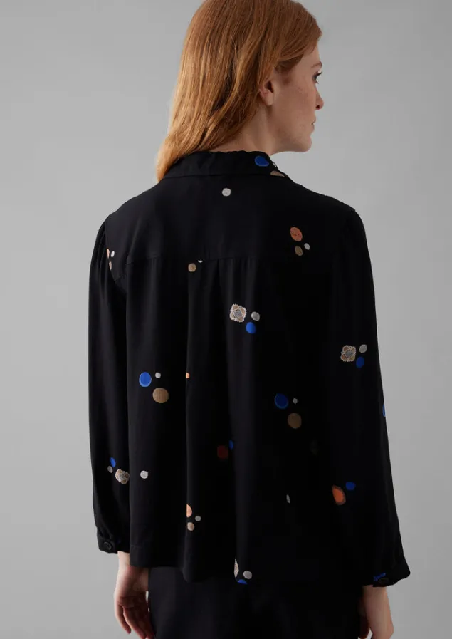 baya_cosmic_dot_print_shirt_3.webp Shirts | Tops & Tees-TOAST Baya Cosmic Dot Print Shirt Black