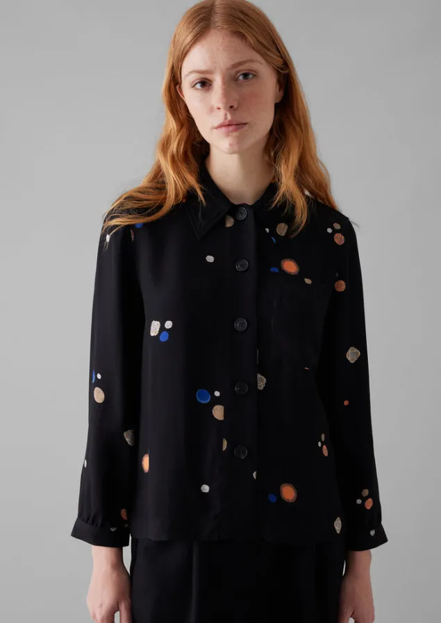 baya_cosmic_dot_print_shirt_5.webp Shirts | Tops & Tees-TOAST Baya Cosmic Dot Print Shirt Black