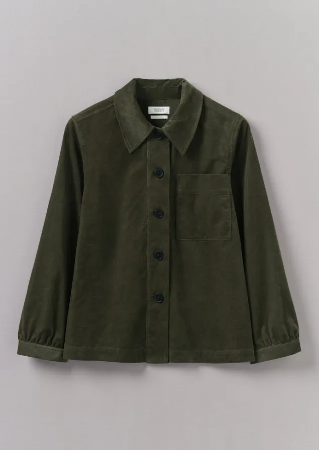 Cord | Workwear-TOAST Baya Patch Pocket Organic Cord Shirt Seaweed
