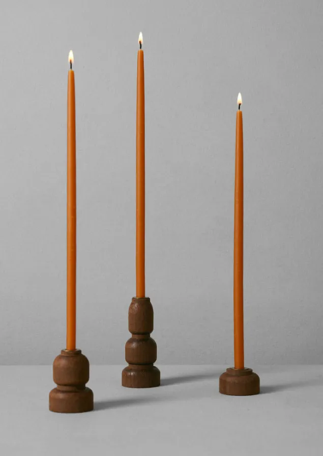 beechwood_slim_dinner_candle_holder_set_6.webp Decorative Pieces | Candles & Holders-TOAST wood Slim Dinner Candle Holder Set Beech