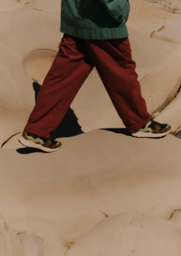Workwear | Trousers-TOAST Bill Cotton Wide Leg Trousers RedGranite