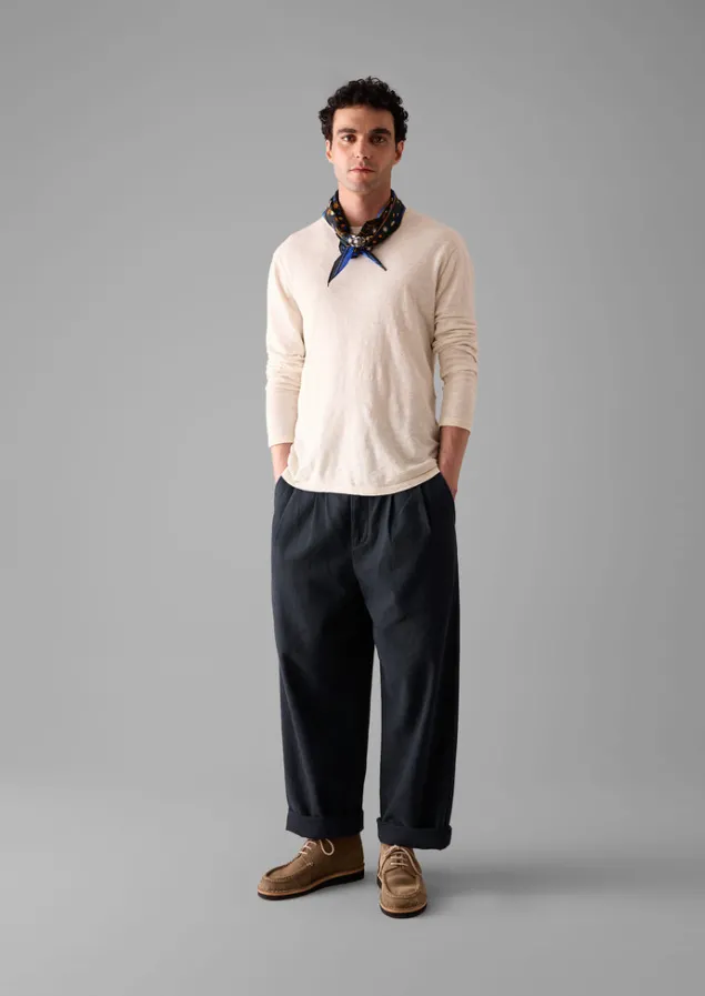 bill_cotton_wide_leg_trousers_2-3.webp Trousers-TOAST Bill Cotton Wide Leg Trousers DarkNavy