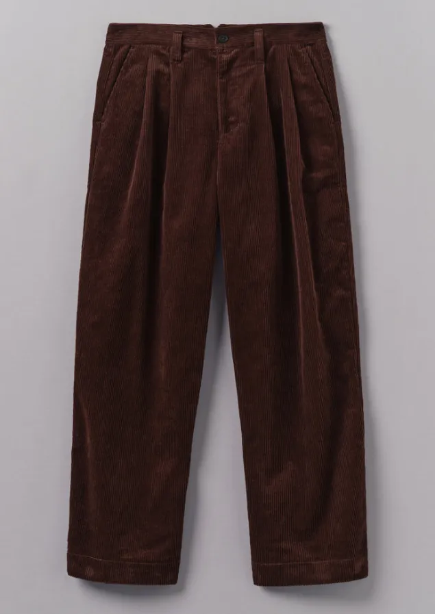 Cord | Trousers-TOAST Bill Organic Cord Wide Leg Trousers Chestnut