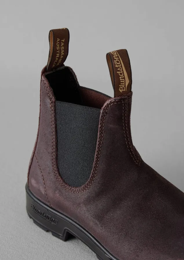 Boots-TOAST Blundstone Waxed Suede Chelsea Boots Cordovan