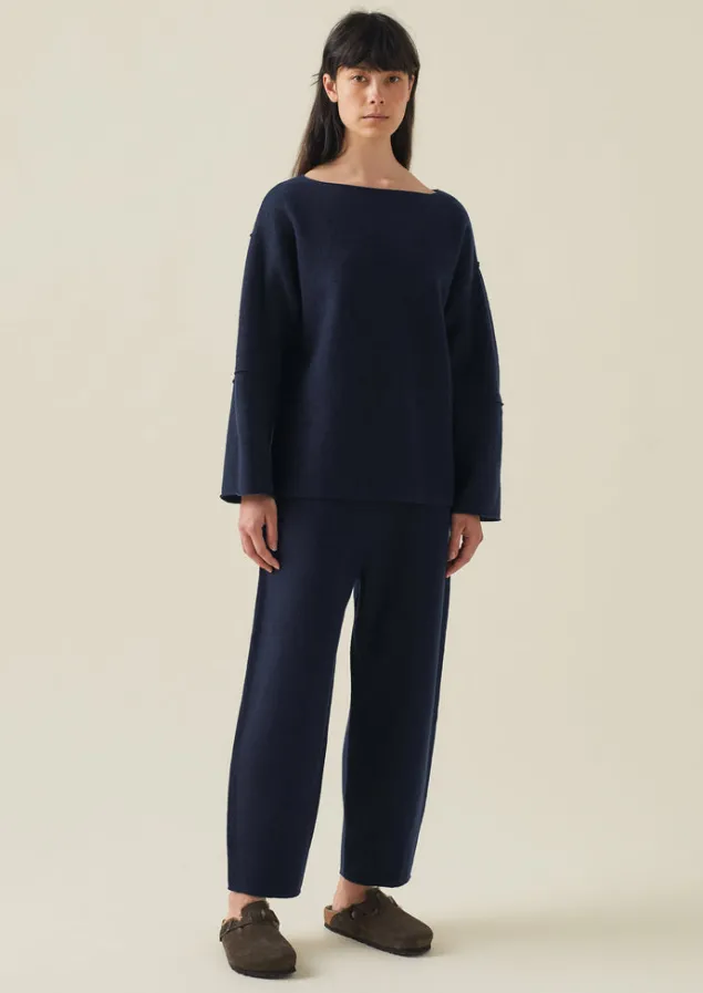 boiled_wool_pull_on_trousers_6.webp Loungewear | Trousers-TOAST Boiled Wool Pull On Trousers Navy