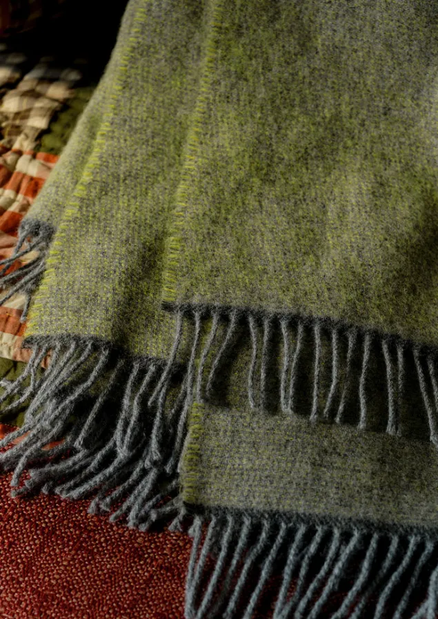 Textiles | Blankets & Throws-TOAST Brior Wool Blanket Pollen/Anthracite