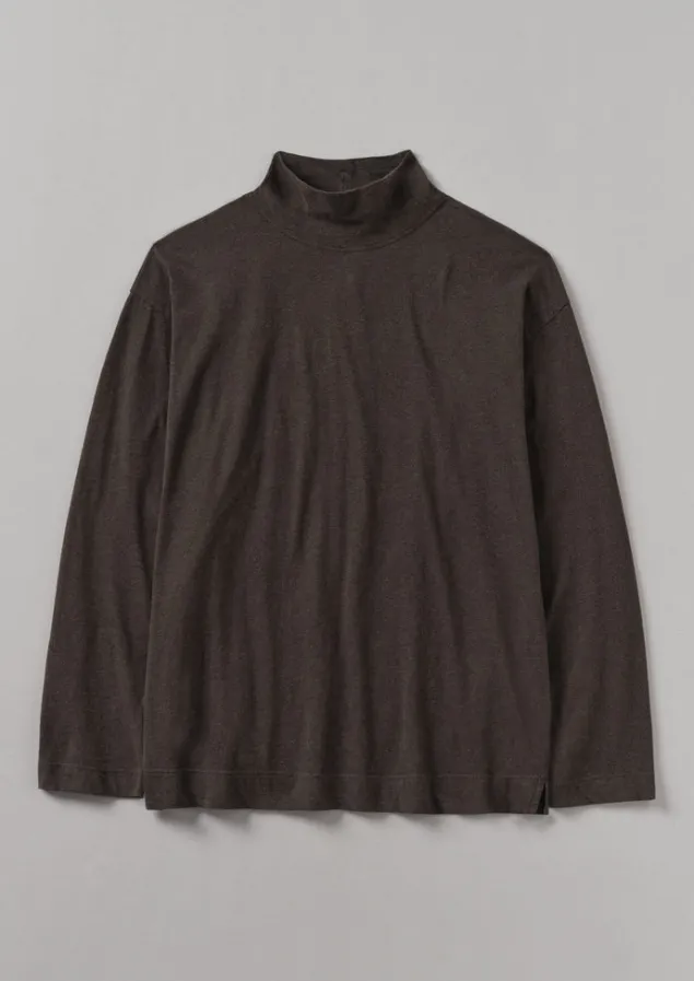 Loungewear | Tops & Tees-TOAST Brushed Cotton High Neck Lounge Top Bark