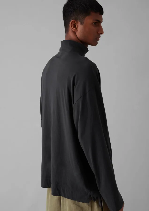brushed_cotton_high_neck_lounge_top_7.webp Loungewear | Tops & Tees-TOAST Brushed Cotton High Neck Lounge Top SoftCharcoal