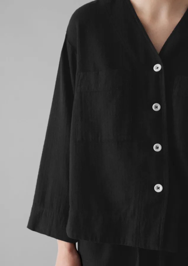 brushed_cotton_linen_herringbone_top_11.webp Linen | Loungewear-TOAST Brushed Cotton Linen Herringbone Top Slate