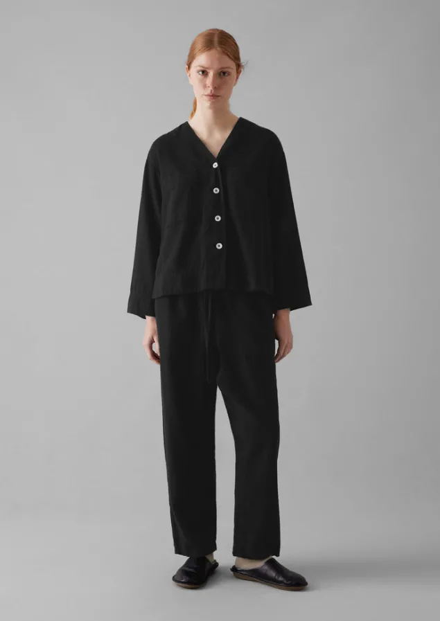 brushed_cotton_linen_herringbone_top_4.webp Linen | Loungewear-TOAST Brushed Cotton Linen Herringbone Top Slate