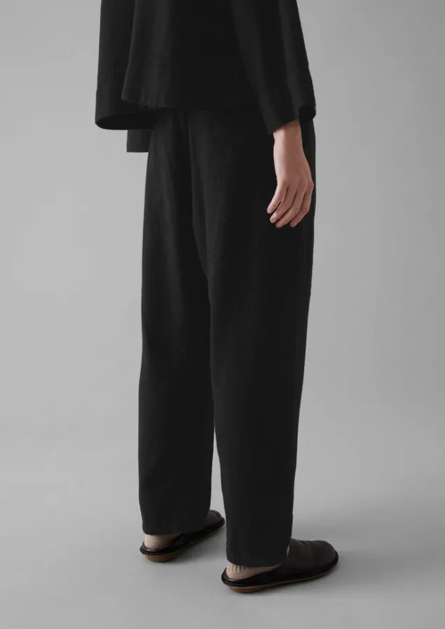 Linen | Loungewear-TOAST Brushed Cotton Linen Herringbone Trousers Slate