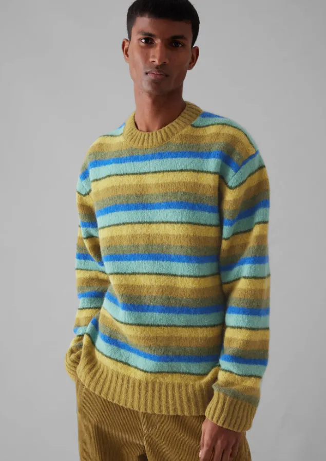 brushed_stripe_sweater_5.webp Knitwear-TOAST Brushed Stripe Sweater MustardMulti