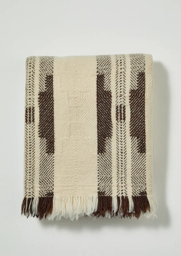 bulgarian_wool_blanket_3-1.webp Textiles | Blankets & Throws-TOAST Bulgarian Wool Blanket Ecru/Brown