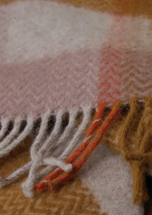 chevron_check_wool_blanket_3-1.webp Textiles | Blankets & Throws-TOAST Chevron Check Wool Blanket Caramel/Mauve