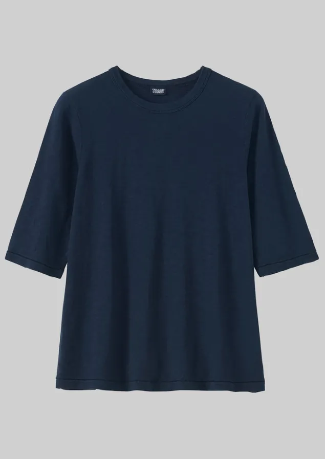 Jersey | Tops & Tees-TOAST Cleo Garment Dyed Organic Cotton Tee Indigo