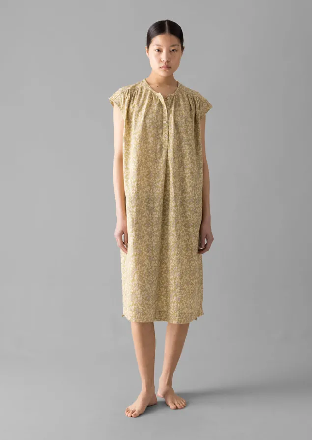 collage_floral_cotton_nightdress_5.webp Nightwear | Loungewear-TOAST Collage Floral Cotton Nightdress PaleGold