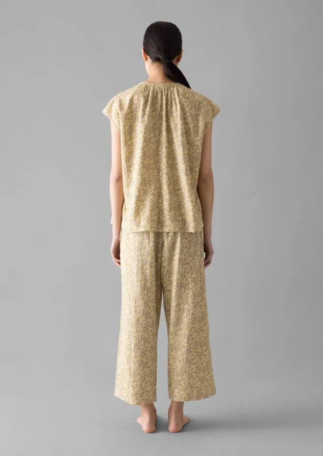 collage_floral_cotton_pyjamas_4.webp Nightwear-TOAST Collage Floral Cotton Pyjamas PaleGold