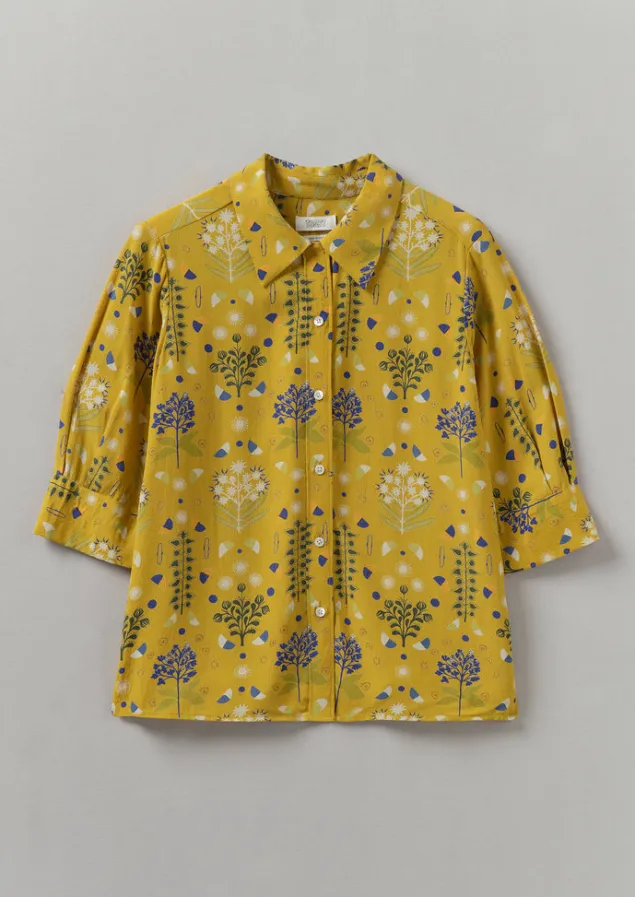 Shirts | Tops & Tees-TOAST Collector Print Crepe Shirt GoldenOchre
