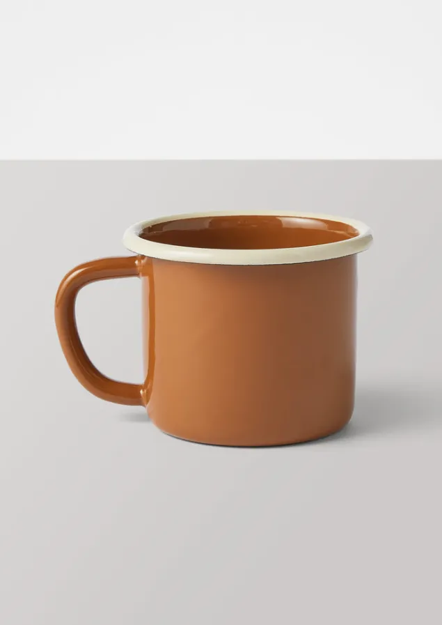 Outdoor-TOAST Contrast Rim Enamel Mug Cumin/Cream