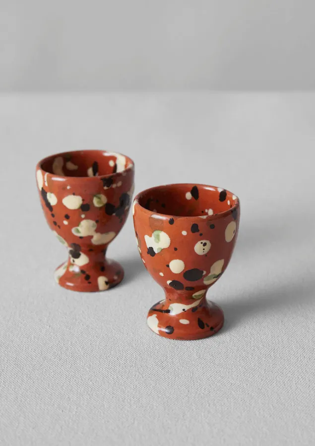 cortona_splatter_egg_cup_set_4.webp Ceramics | Kitchen-TOAST Cortona Splatter Egg Cup Set Terracotta/Multi