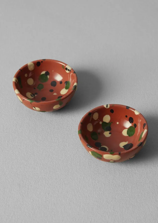 Ceramics | Tableware-TOAST Cortona Splatter Pinch Pot Set Terracotta/Multi