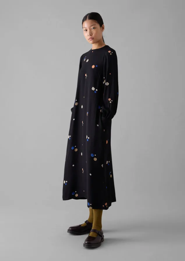 cosmic_dot_print_column_dress_3.webp Dresses-TOAST Cosmic Dot Print Column Dress Black