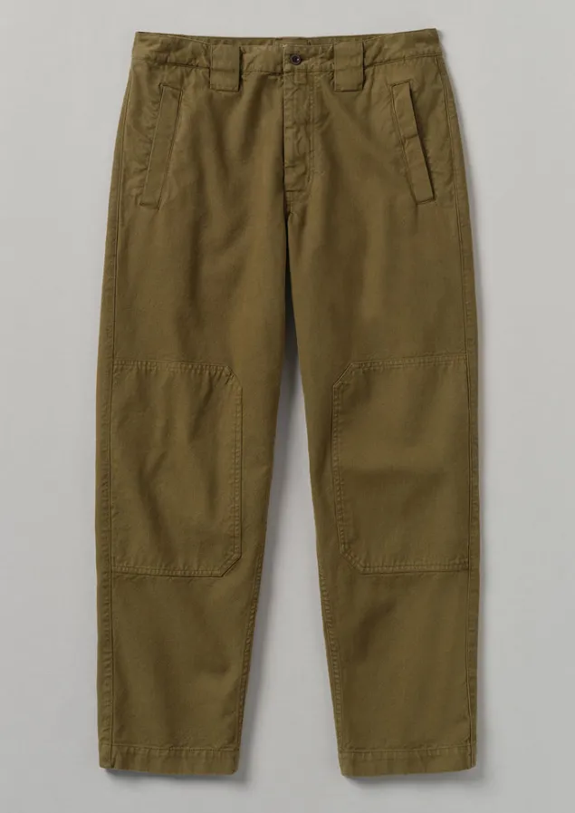 Trousers-TOAST Cotton Canvas Tapered Trousers WoodlandGreen