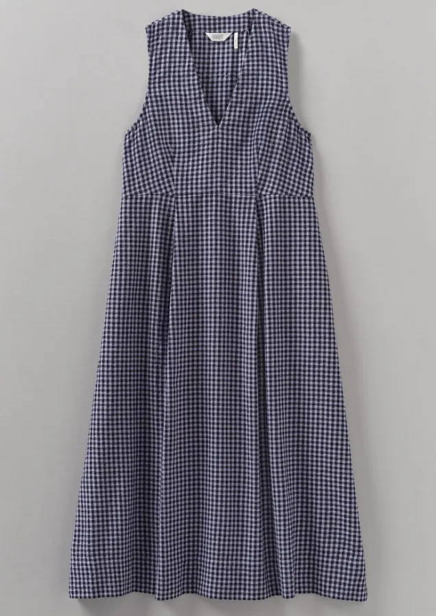 Dresses-TOAST Cotton Gingham Seersucker Dress Lilac